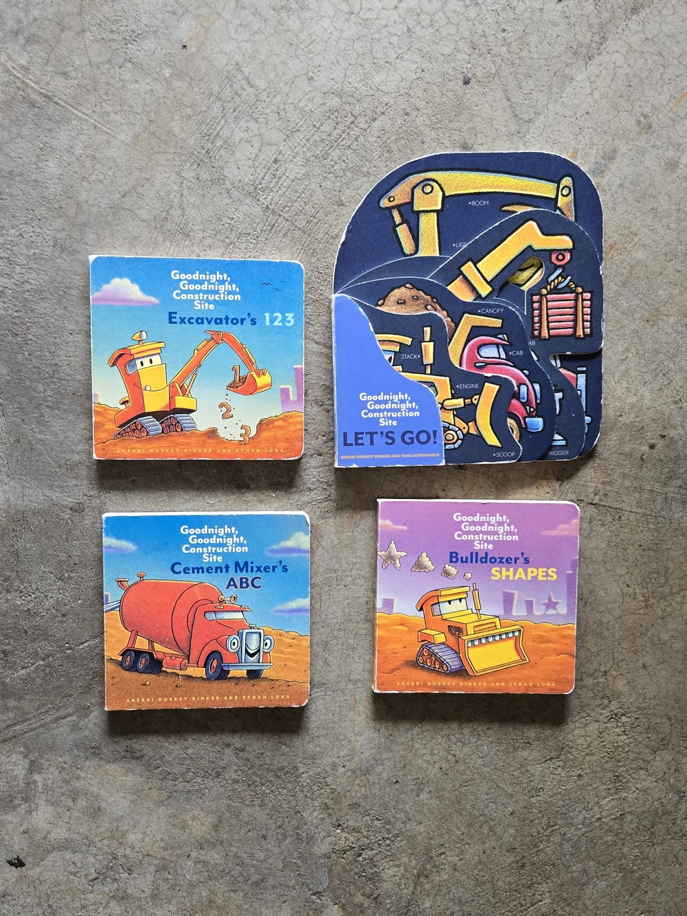 2 For $15 Kids Board Book Set Construction Site Numbers 123 ABC Shapes Parts